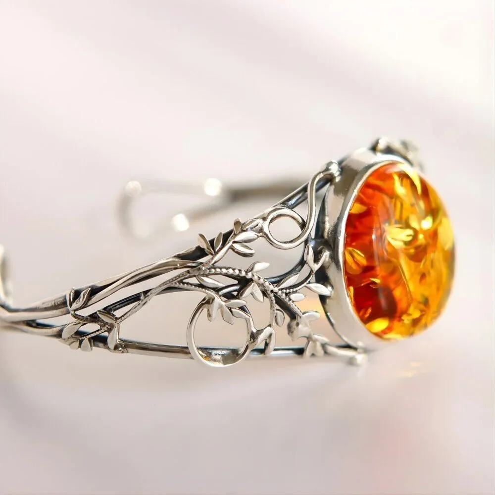 Baltic Amber Sterling Silver Bracelet - Picture 9 of 10